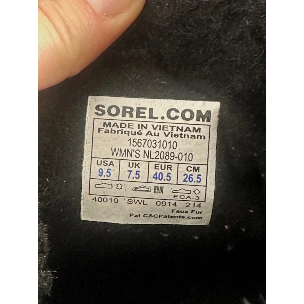 Sorel Tivoli II Black Waterproof Faux Fur Winter Boots NL2089-010 Womens 9.5